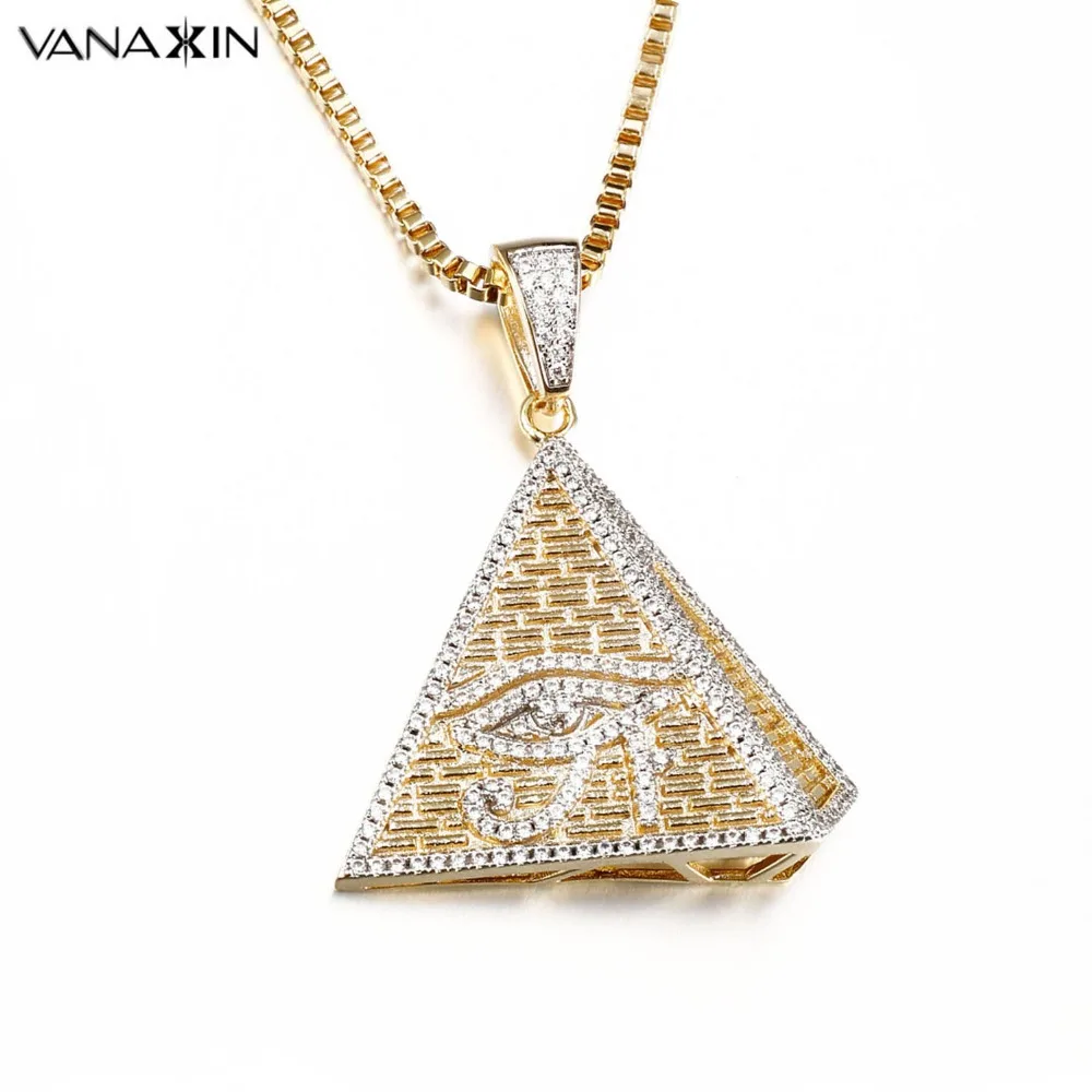 VANAXIN Paved CZ Crystal Iced Out Crystal Evil Eye Pendants Necklaces Egyptian Pyramid Shape Gold/Silver Color Men Women Jewelry 
VANAXIN Paved CZ Crystal Iced Out Crystal Evil Eye Pendants Necklaces Egyptian Pyramid Shape Gold/Silver Color Men Women Jewelry