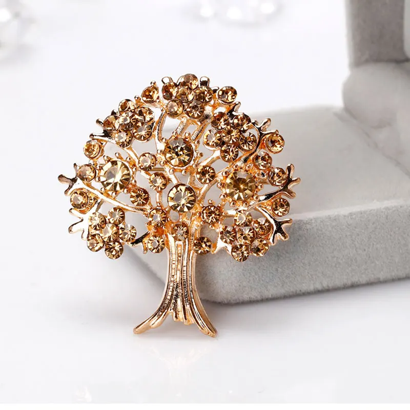 CHUKUI Rhinestone Pin Broches Badges Tree Pins and Brooches for Women Clothing Metal bijouterie Brooch Vintage Badge (2)