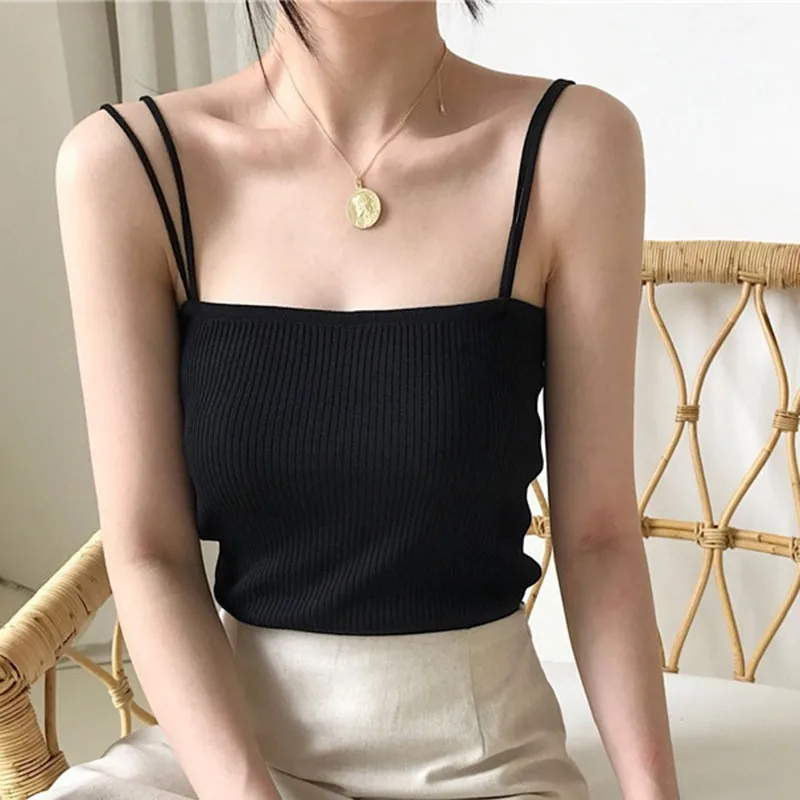 Women Fashion Tank Top Women Sexy Tank Top Vest Off Shoulder Halter Sexy Thin Double Straps Knitted Camisole
Women Fashion Tank Top Women Sexy Tank Top Vest Off Shoulder Halter Sexy Thin Double Straps Knitted Camisole
