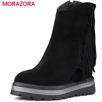 MORAZORA 2018 new autumn winter round toe height increasing boots fashion cow suede leather boots fringe zipper ankle boots
MORAZORA 2018 new autumn winter round toe height increasing boots fashion cow suede leather boots fringe zipper ankle boots