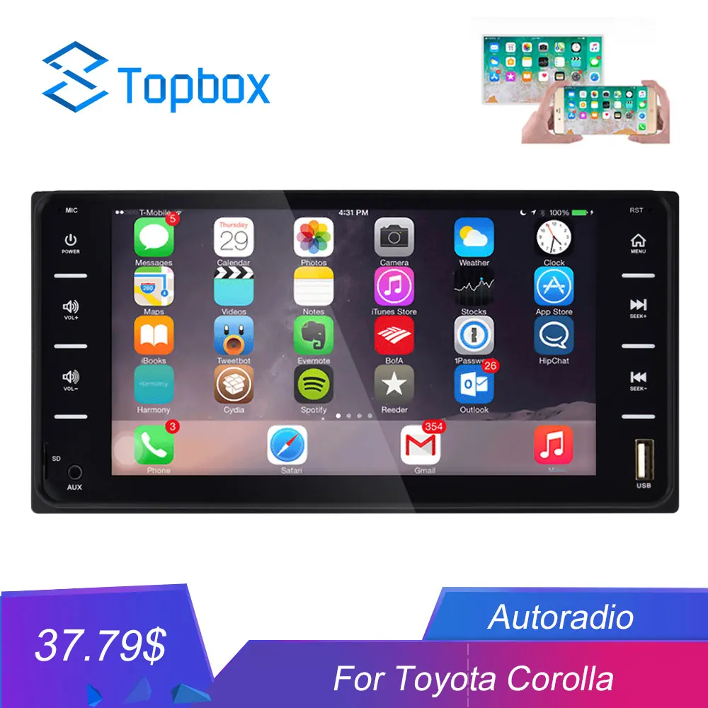 Camecho 2Din Autoradio Universal Car Multimedia player 7'' Car Radio Mirror link Bluetooth Audio Radio Stereo For Toyota Corolla
Camecho 2Din Autoradio Universal Car Multimedia player 7'' Car Radio Mirror link Bluetooth Audio Radio Stereo For Toyota Corolla