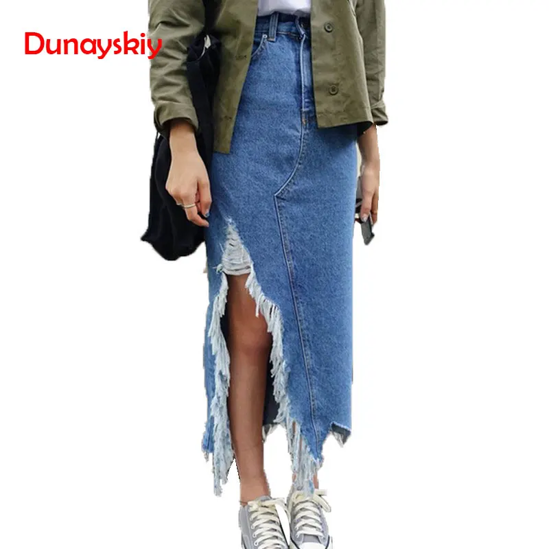 Asymmetrical Long Maxi Skirts For Women Summer Apparel 2019 Streetwear Style Tassel Jupe Jean Femme Casual Split Rokken
Asymmetrical Long Maxi Skirts For Women Summer Apparel 2019 Streetwear Style Tassel Jupe Jean Femme Casual Split Rokken