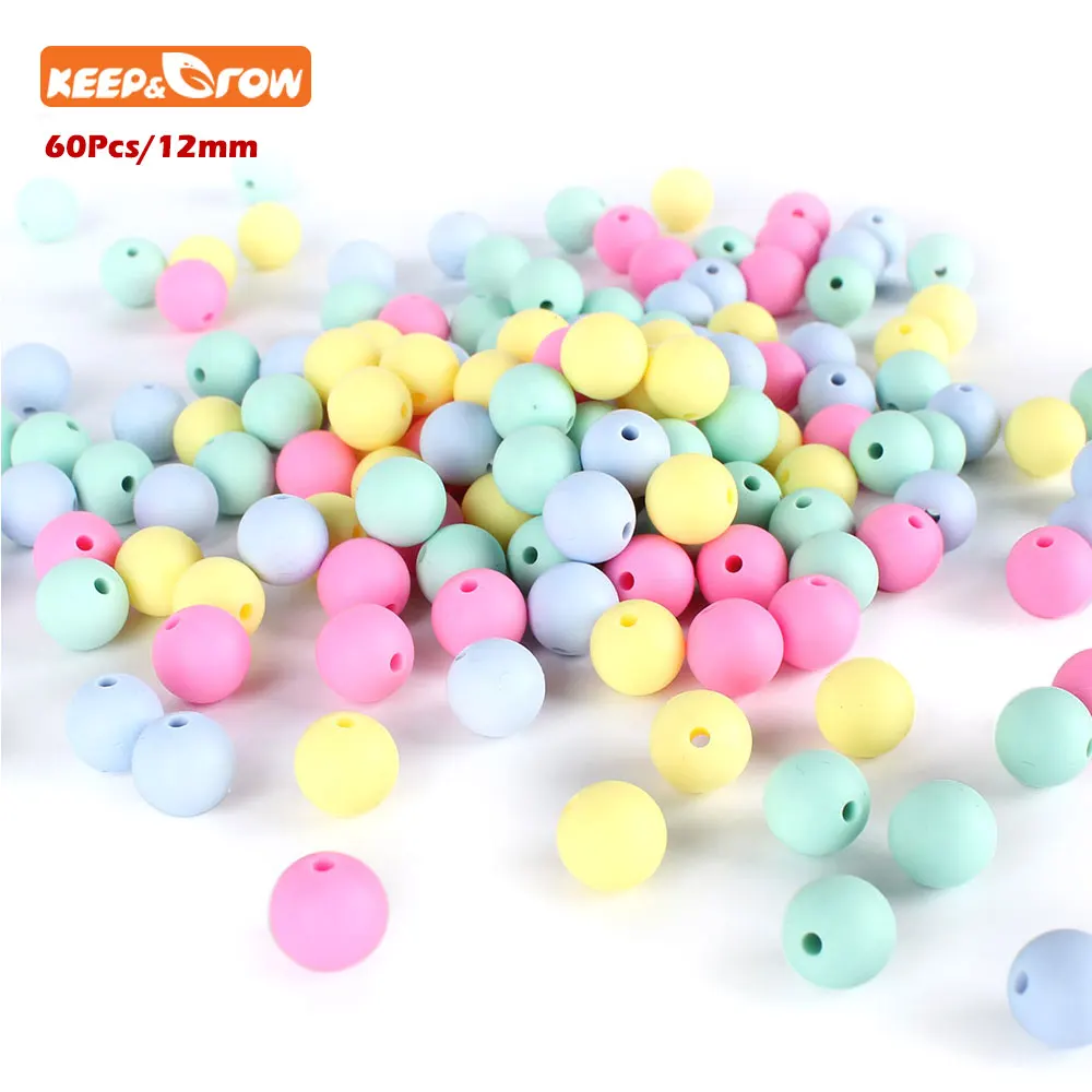Keep&grow 60Pcs Silicone Beads Baby Teether Silicone Teething Bead For Necklace Pacifier Chain Silicone Bijtring 12mm DIY Making
Keep&grow 60Pcs Silicone Beads Baby Teether Silicone Teething Bead For Necklace Pacifier Chain Silicone Bijtring 12mm DIY Making