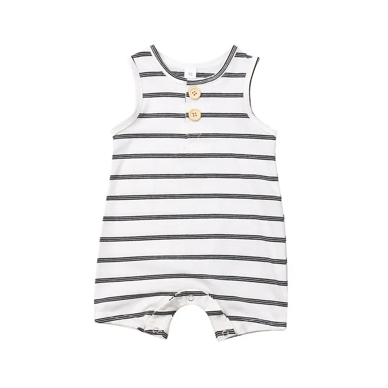 Summer 2019 Baby Girls Boys Striped Cotton Bodysuits Newborn Kids Sleeveless Loose Soft Jumpsuits Casual Toddler Body Clothing
Summer 2019 Baby Girls Boys Striped Cotton Bodysuits Newborn Kids Sleeveless Loose Soft Jumpsuits Casual Toddler Body Clothing