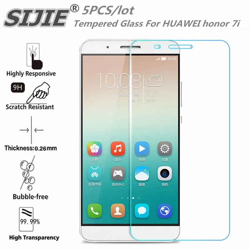 SIJIE 5PCS Tempered Glass For HUAWEI honor 7i 2.26mm Screen Protector front stronger 9H hardness thin fast shipping track
SIJIE 5PCS Tempered Glass For HUAWEI honor 7i 2.26mm Screen Protector front stronger 9H hardness thin fast shipping track