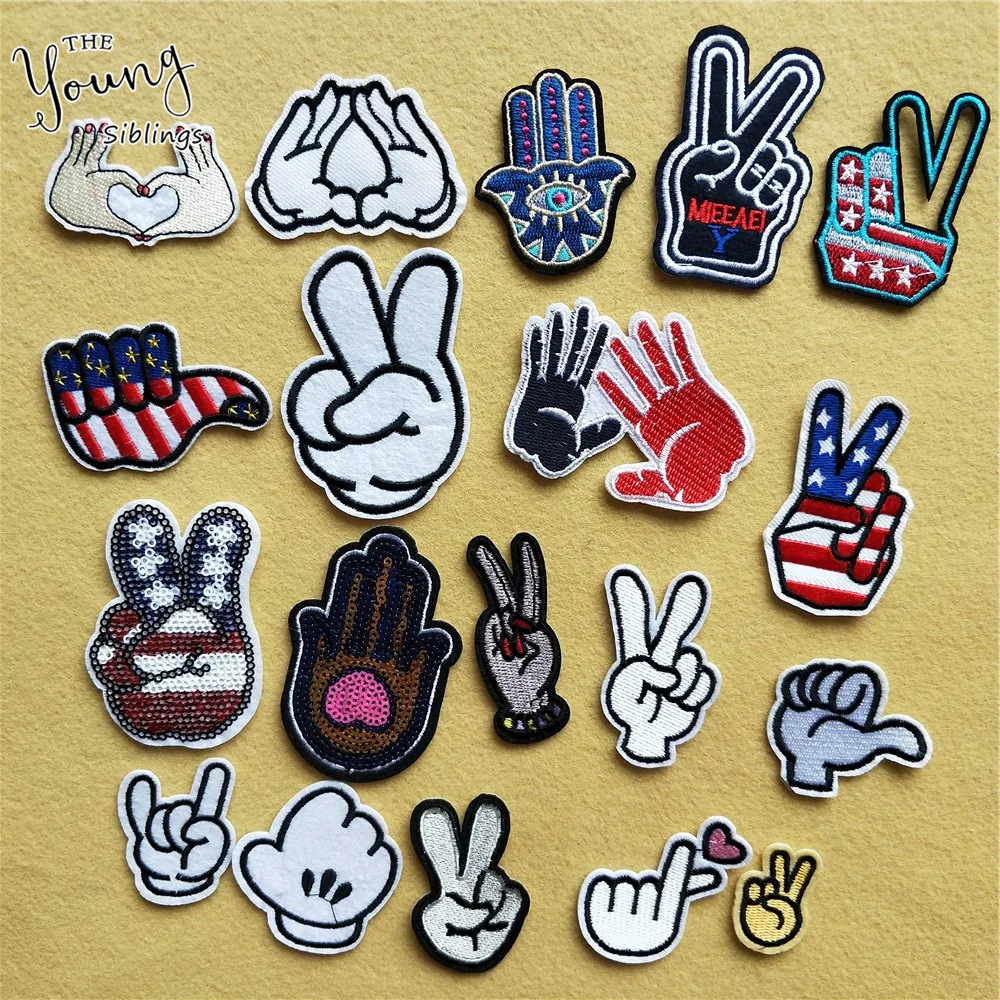 Hot sale Mixture Finger Parches Embroidered Iron On Patches For Clothing DIY Stripes Clothes Stickers Custom DIY Clothes Badges
Hot sale Mixture Finger Parches Embroidered Iron On Patches For Clothing DIY Stripes Clothes Stickers Custom DIY Clothes Badges