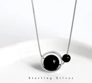 1pc 100% Authentic 925 Sterling silver Black Agate Round circle pendant necklace TLX439
1pc 100% Authentic 925 Sterling silver Black Agate Round circle pendant necklace TLX439