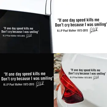 Paul Walker English Sentence Reflective Car Body Window Decals Sticker Decor 
Paul Walker English Sentence Reflective Car Body Window Decals Sticker Decor