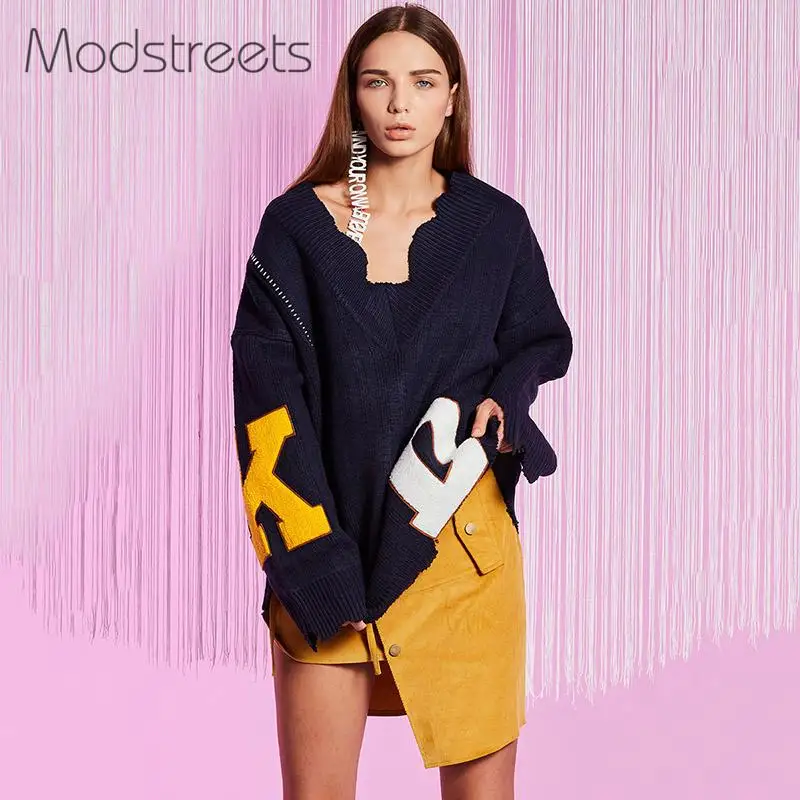 Modstreets Women Sweaters and Pullovers Knitted Sweater 2019 Female Letter Asymmetrical Cuff Oversized Sweater Loose Long Sleeve
Modstreets Women Sweaters and Pullovers Knitted Sweater 2019 Female Letter Asymmetrical Cuff Oversized Sweater Loose Long Sleeve