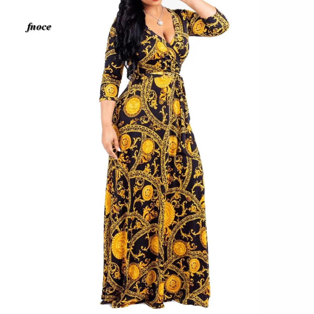 High 2018S-5XLQuality New Fashion Designer Maxi Dress Women's half Sleeve deep v neck Printed Celebrity Party Long Dress D2262
High 2018S-5XLQuality New Fashion Designer Maxi Dress Women's half Sleeve deep v neck Printed Celebrity Party Long Dress D2262