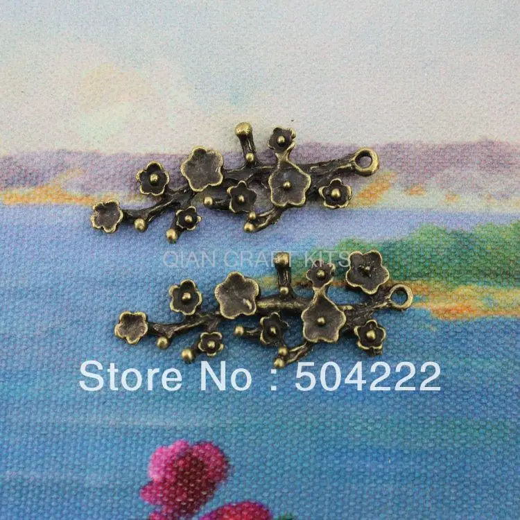 60pcs wintersweet antique bronze zinc alloy Charm Pendant drops DIY Supplies bracelet 42X16mm lead and nickle free
60pcs wintersweet antique bronze zinc alloy Charm Pendant drops DIY Supplies bracelet 42X16mm lead and nickle free