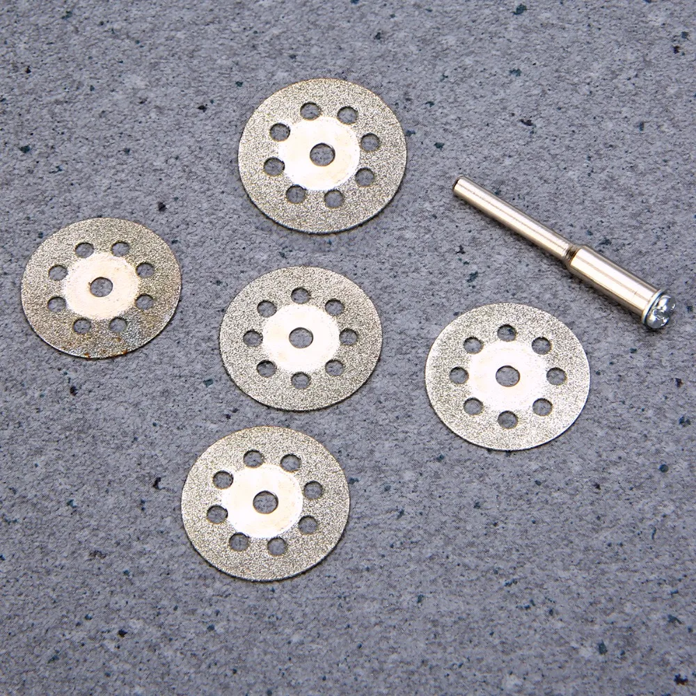 6pcs 22mm Diameter Diamond Cutting Wheel Disc Kit Silver + Mandrel For Rotary Tool Accessories
6pcs 22mm Diameter Diamond Cutting Wheel Disc Kit Silver + Mandrel For Rotary Tool Accessories