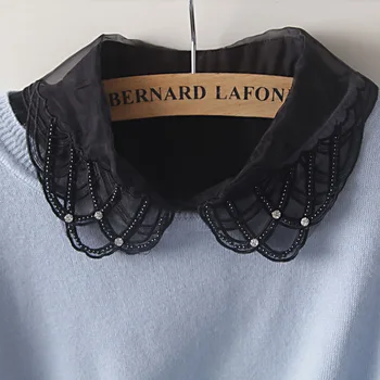 New Fashion Handmade Diamonds Oganza Fake Collar Women All Match White/Black Detachable Shirt Collars Ladies
New Fashion Handmade Diamonds Oganza Fake Collar Women All Match White/Black Detachable Shirt Collars Ladies