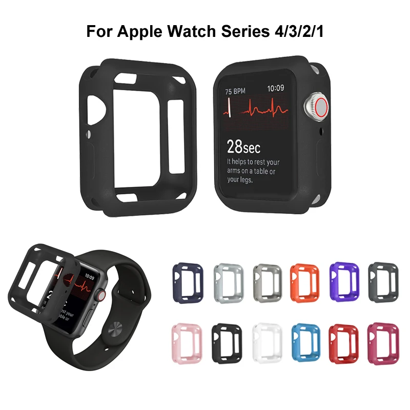 Soft Silicone Case for Apple Watch 3 2 1 38MM 42MM Full Protective Cases Bumper for iWatch 5 4 44MM 40MM Watch Cover Armor
Soft Silicone Case for Apple Watch 3 2 1 38MM 42MM Full Protective Cases Bumper for iWatch 5 4 44MM 40MM Watch Cover Armor