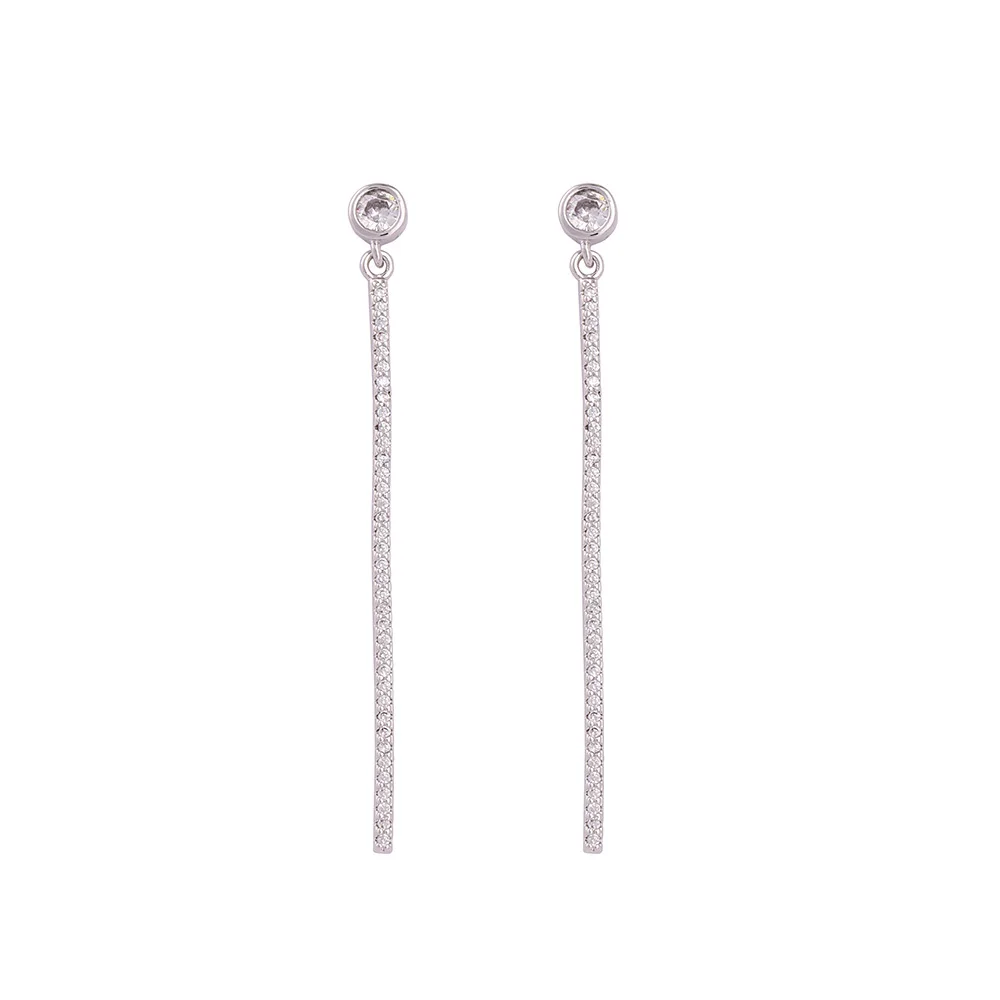 Hot Silver Color Geometry Bar Female Luxury Fashion Cubic Zirconia Micro Paved 100% Allergy Free Earrings For Woman Love Gift
Hot Silver Color Geometry Bar Female Luxury Fashion Cubic Zirconia Micro Paved 100% Allergy Free Earrings For Woman Love Gift