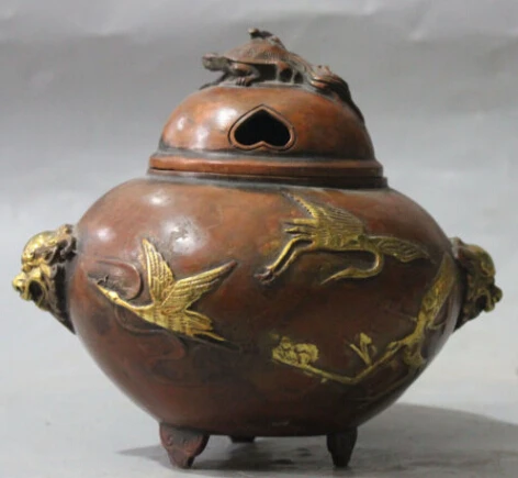 JP S0093 8" Chinese Bronze Gilt Dragon tortoise Turtle lion Crane Incense Burner Censer
JP S0093 8" Chinese Bronze Gilt Dragon tortoise Turtle lion Crane Incense Burner Censer
