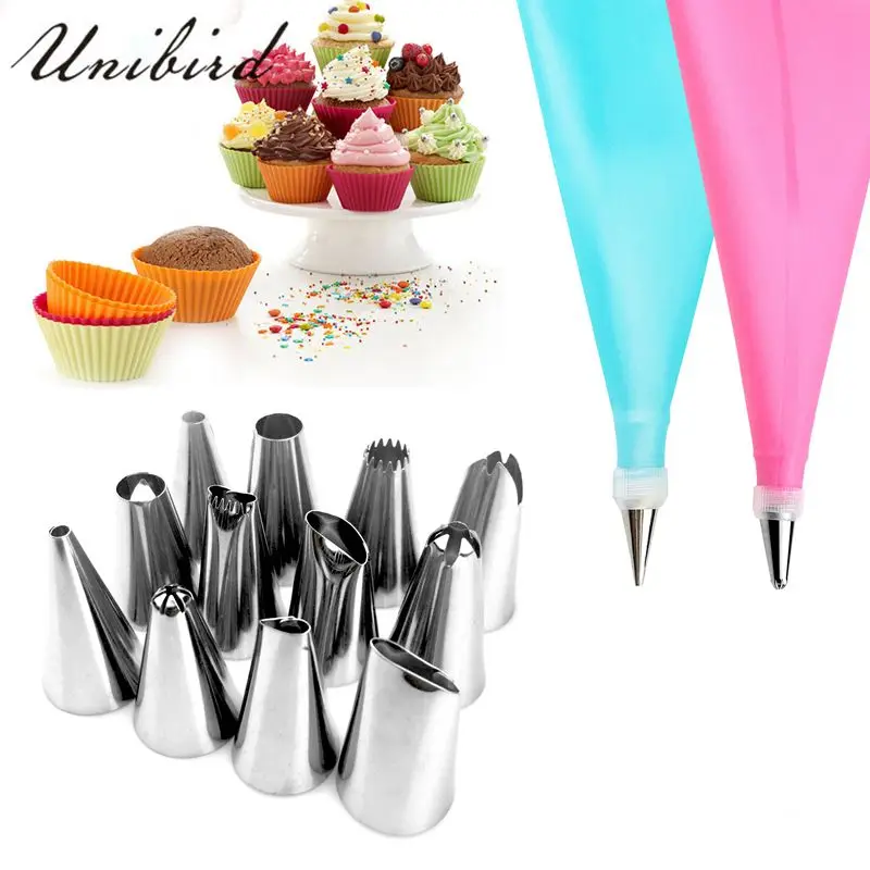 Unibird 14Pcs/Set Baking Nozzles+TPU Pastry Bag DIY Decorating Tip Kitchen Bakeware Icing Piping Cake Decoration Tool Set
Unibird 14Pcs/Set Baking Nozzles+TPU Pastry Bag DIY Decorating Tip Kitchen Bakeware Icing Piping Cake Decoration Tool Set