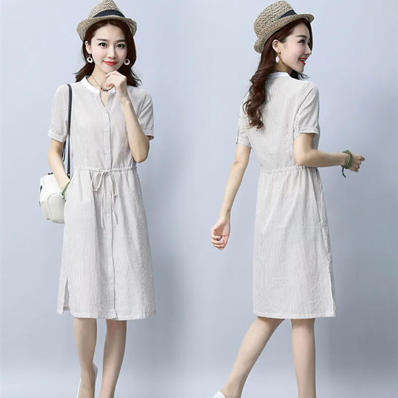 Uego Fashion Striped Preppy Style Lady Shirt Dress Korean design INS Short Sleeve Summer Dress 2019 New Women Casual Midi Dress
Uego Fashion Striped Preppy Style Lady Shirt Dress Korean design INS Short Sleeve Summer Dress 2019 New Women Casual Midi Dress