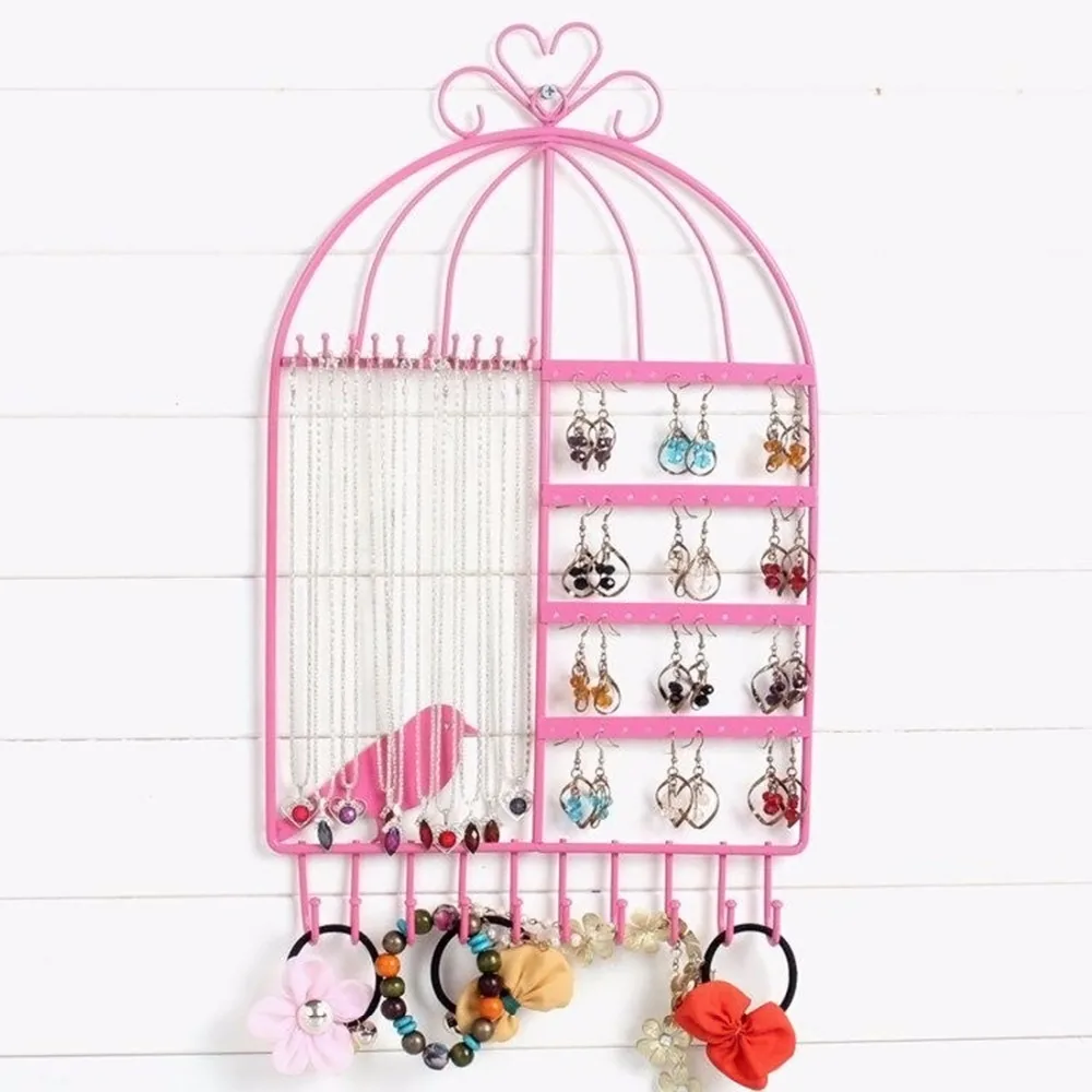 Creative Wall Mount Birdcage Shaped Earrings Necklace Bracelet Stand Holder Hanger Container Neck Jewelry Easel Showcase Display
Creative Wall Mount Birdcage Shaped Earrings Necklace Bracelet Stand Holder Hanger Container Neck Jewelry Easel Showcase Display