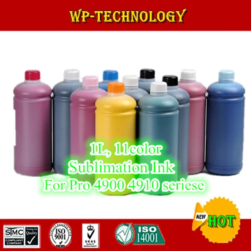 

11pcs Sublimation ink suit for Epson Pro 4900 4910 and flatbed printer modified form 4900 4910,1L per color, 11 colors.