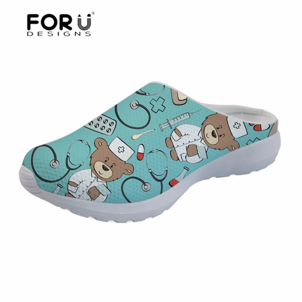 FORUDESIGNS Women's Sandals Cartoon Cute Bear Nurse Printing Slipper Female Summer Shoes Breathable Mesh Flats Sandalias Mujer
FORUDESIGNS Women's Sandals Cartoon Cute Bear Nurse Printing Slipper Female Summer Shoes Breathable Mesh Flats Sandalias Mujer
