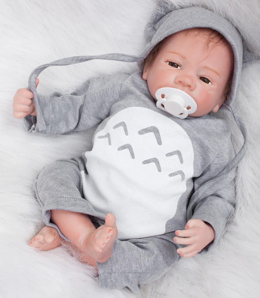 18 inch Handmade Reborn Baby Doll Lifelike Newborn baby boy Soft Vinyl silicone limbs and cloth body best gift for KIDS
18 inch Handmade Reborn Baby Doll Lifelike Newborn baby boy Soft Vinyl silicone limbs and cloth body best gift for KIDS