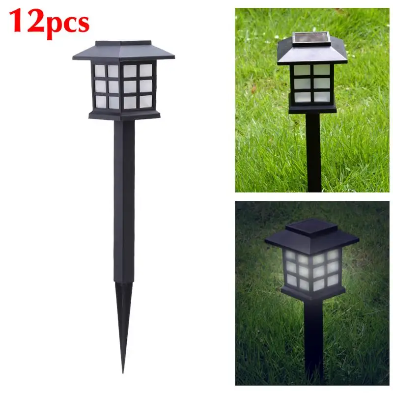 12 x Garden Post Solar Power Carriage Rechargeable LED light Outdoor waterproof Lighting Ornament Garden Lawn Lamp