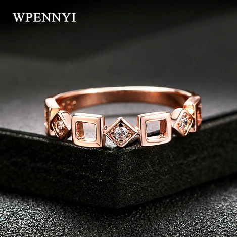 Sweet Small Square Hollow Style Women Finger Rings Rose Gold Color Geometric Element Rhinestone Studded Birthday Gifts Wholesale
Sweet Small Square Hollow Style Women Finger Rings Rose Gold Color Geometric Element Rhinestone Studded Birthday Gifts Wholesale