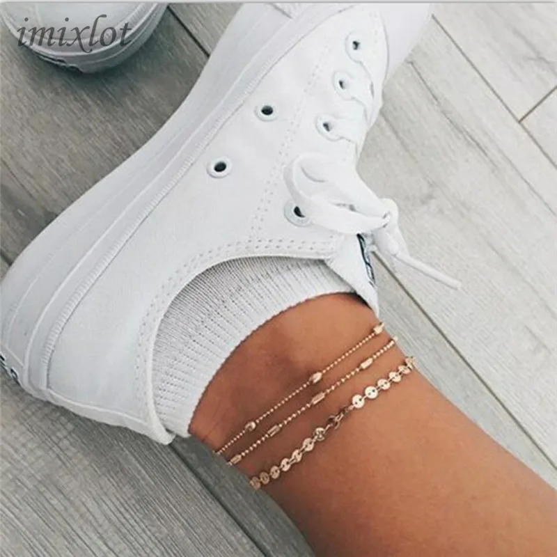 Bohemian Multilayer Chain Anklets for Women Elegant Beach Gold Silver Color Metal Sequins Beads Ankle Bracelet Jewelry
Bohemian Multilayer Chain Anklets for Women Elegant Beach Gold Silver Color Metal Sequins Beads Ankle Bracelet Jewelry