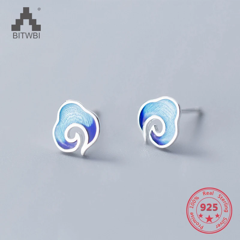 Hot 100% 925 Sterling Silver Fashion Mix Personality Blue Auspicious Cloud Stud Earrings
Hot 100% 925 Sterling Silver Fashion Mix Personality Blue Auspicious Cloud Stud Earrings