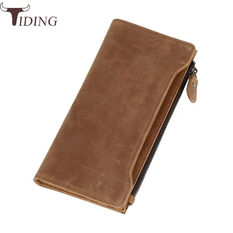 Tiding Brand Designer Cow Leather Long Wallet Men Soft Solid Zipper Organizer Wallet Brown Crazy Horse Leather Card Purse Casual
Tiding Brand Designer Cow Leather Long Wallet Men Soft Solid Zipper Organizer Wallet Brown Crazy Horse Leather Card Purse Casual