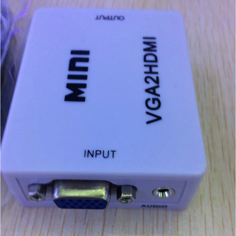 Преобразователь 100 шт./лот Mini VGA в HDMI с разъемом для аудиоадаптера 1080P ноутбука