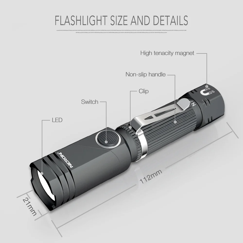 NICRON N7 Handsfree Outdoor LED Flashlight