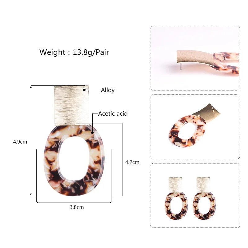 GuanLong Vintage Long Acrylic Earrings Circle for Women Big Geometric Resin Metal Dangle Drop Earings Fashion Jewelry Brincos (6)