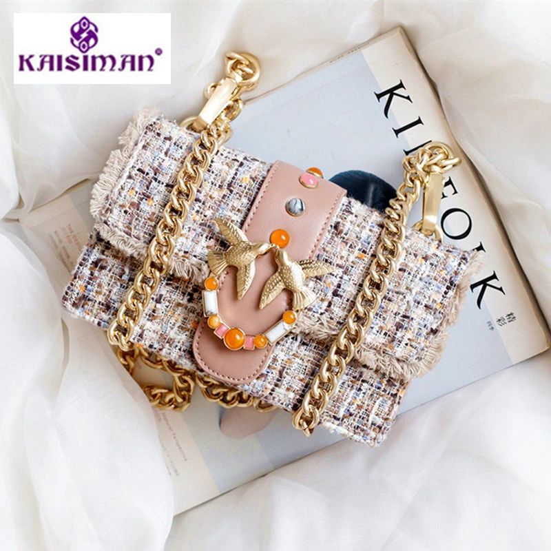 Luxury Women Handbags Woolen Stitching Chain Swallow Bag Ornament Gem Crossbody Bag Famous Designer Genuine Leather Shoulder Bag 
Luxury Women Handbags Woolen Stitching Chain Swallow Bag Ornament Gem Crossbody Bag Famous Designer Genuine Leather Shoulder Bag