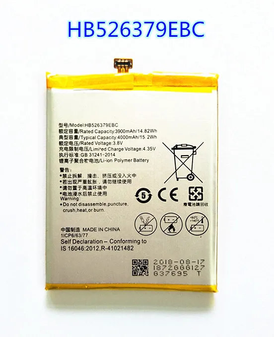 AZK HB526379EBC phone battery For Huawei Y6 Pro Enjoy 5 HONOR 4c pro TIT-L01 TIT-TL00 -CL00 TIT-CL10 4000mAh
AZK HB526379EBC phone battery For Huawei Y6 Pro Enjoy 5 HONOR 4c pro TIT-L01 TIT-TL00 -CL00 TIT-CL10 4000mAh