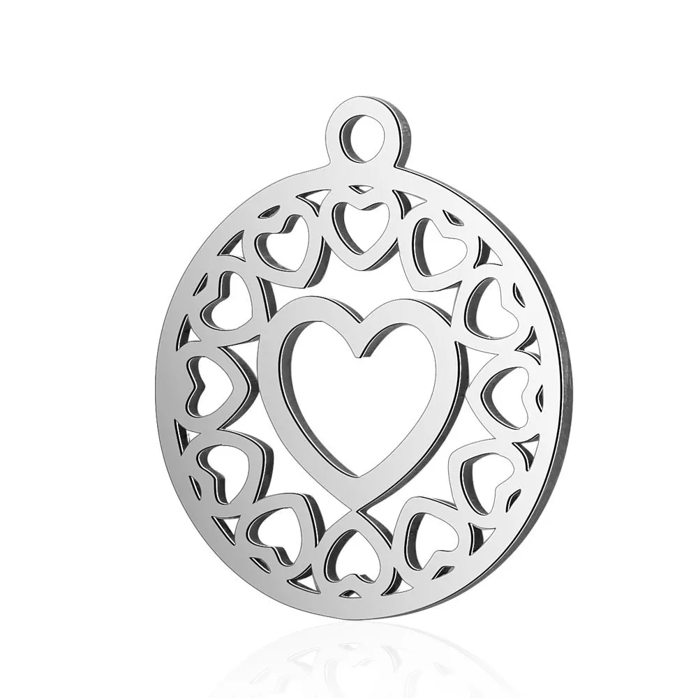 5pcs/lot Stainless Steel Crafts Connectors Round Hollow Heart Pendant Charms DIY Necklace & Pendant Jewelry Making
5pcs/lot Stainless Steel Crafts Connectors Round Hollow Heart Pendant Charms DIY Necklace & Pendant Jewelry Making