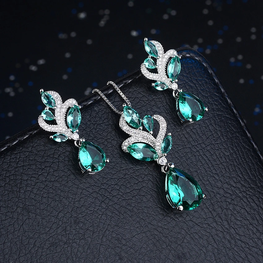 Trendy Silver Color AAA Cubic Zircon Earrings Necklace Sets for Women Female Bridal Wedding Jewelry Set
Trendy Silver Color AAA Cubic Zircon Earrings Necklace Sets for Women Female Bridal Wedding Jewelry Set