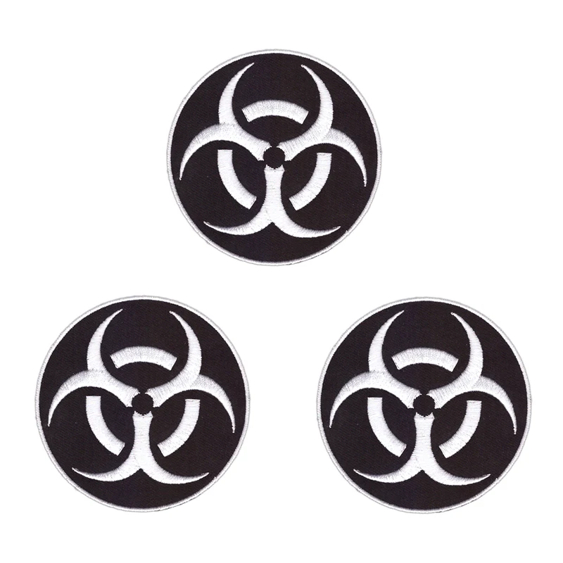 10 PCS LARGE BIOHAZARD RADIATION SYMBOL EMBROIDERED IRON-ON BLACK patch WARNING SIGN
10 PCS LARGE BIOHAZARD RADIATION SYMBOL EMBROIDERED IRON-ON BLACK patch WARNING SIGN