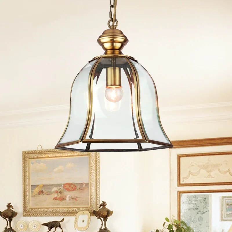 Dench European style all copper single head Pendant Light American style glass copper lamp living room aisle pendant LU623 ZL73
Dench European style all copper single head Pendant Light American style glass copper lamp living room aisle pendant LU623 ZL73