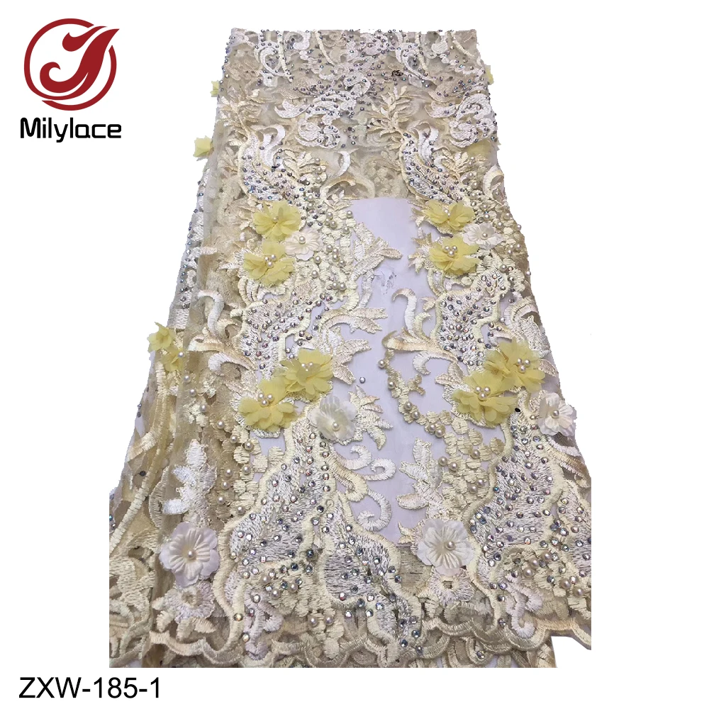 African Tulle Lace Fabric Luxury 3D Flowers Beaded Tulle Lace Fabric High Quality French Embroidery Tulle Lace Fabric ZXW-185
African Tulle Lace Fabric Luxury 3D Flowers Beaded Tulle Lace Fabric High Quality French Embroidery Tulle Lace Fabric ZXW-185