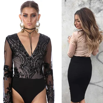 Office Lady Bodycon Bandage Bodysuits Sequin Elegant Jumpsuit V Neck Autumn Mesh Transparent Jumpsuit Playsuits
Office Lady Bodycon Bandage Bodysuits Sequin Elegant Jumpsuit V Neck Autumn Mesh Transparent Jumpsuit Playsuits