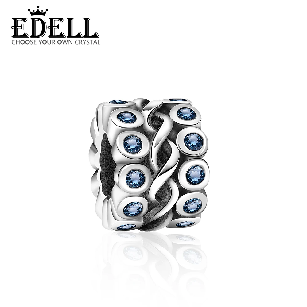 EDELL 100% 925 Sterling Silver Blue Gem Spacer Beads Charm Suitable DIY Bracelet Gift Women Original Jewelry Wedding Factory
EDELL 100% 925 Sterling Silver Blue Gem Spacer Beads Charm Suitable DIY Bracelet Gift Women Original Jewelry Wedding Factory