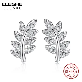 ELESHE Trendy 925 Sterling Silver Clear CZ Crystal Leaf Stud Earrings for Women Wedding Engagement Earrings Fashion Jewelry
ELESHE Trendy 925 Sterling Silver Clear CZ Crystal Leaf Stud Earrings for Women Wedding Engagement Earrings Fashion Jewelry