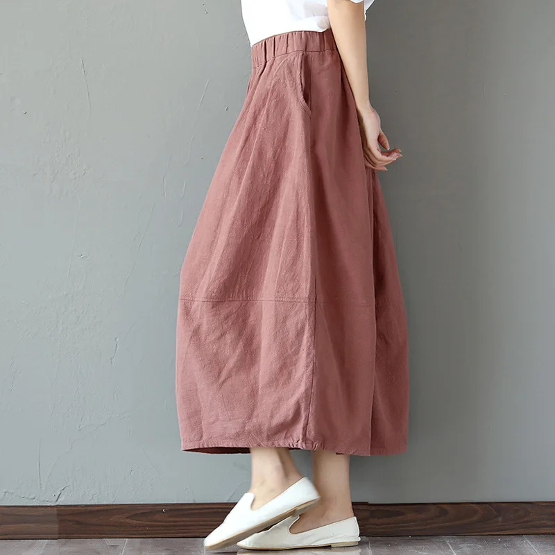 Spring 2019 New Retro Literary Cotton-linen Skirt Model Half-length Skirt Flax Big-pendulum A-shaped Bud Lantern Skirt
Spring 2019 New Retro Literary Cotton-linen Skirt Model Half-length Skirt Flax Big-pendulum A-shaped Bud Lantern Skirt