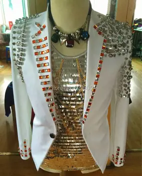 Plus Size Customized Crystal Jacket Men's Stage Wear Beaded Rivets Coat Costume Handmade Rhinestone Nightclub Male Singer Blazer
Plus Size Customized Crystal Jacket Men's Stage Wear Beaded Rivets Coat Costume Handmade Rhinestone Nightclub Male Singer Blazer