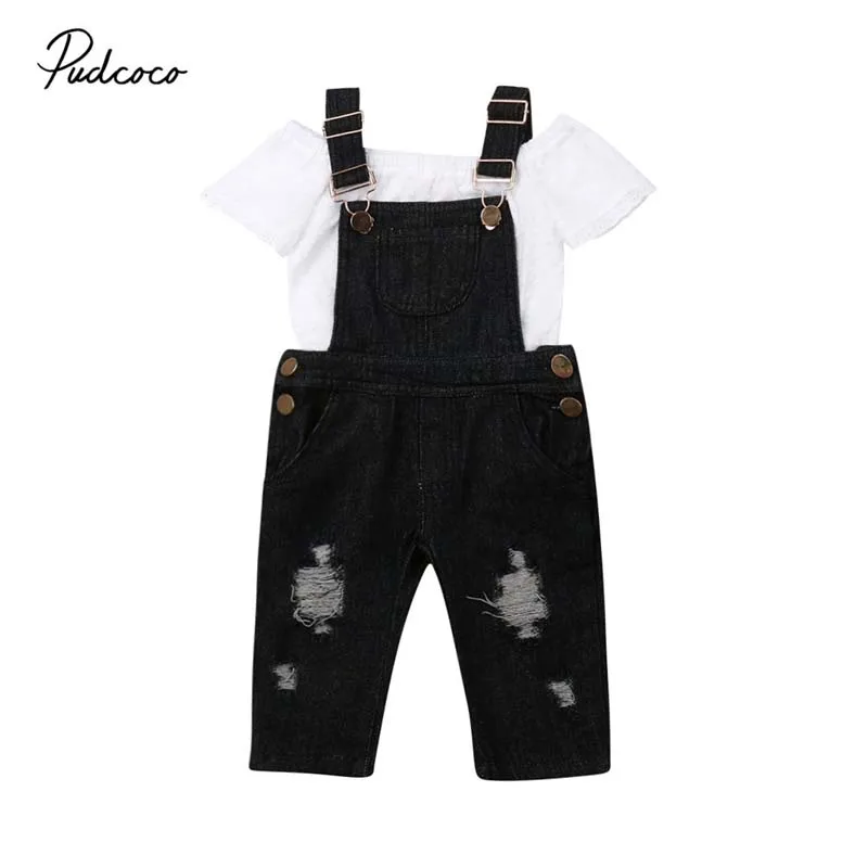 2019 Baby Summer Clothing Toddler Kid Baby Girls White Lace Crops Tops Overall Pocket Bib Ripped Pants Jeans 2PCS Outfits Sets
2019 Baby Summer Clothing Toddler Kid Baby Girls White Lace Crops Tops Overall Pocket Bib Ripped Pants Jeans 2PCS Outfits Sets