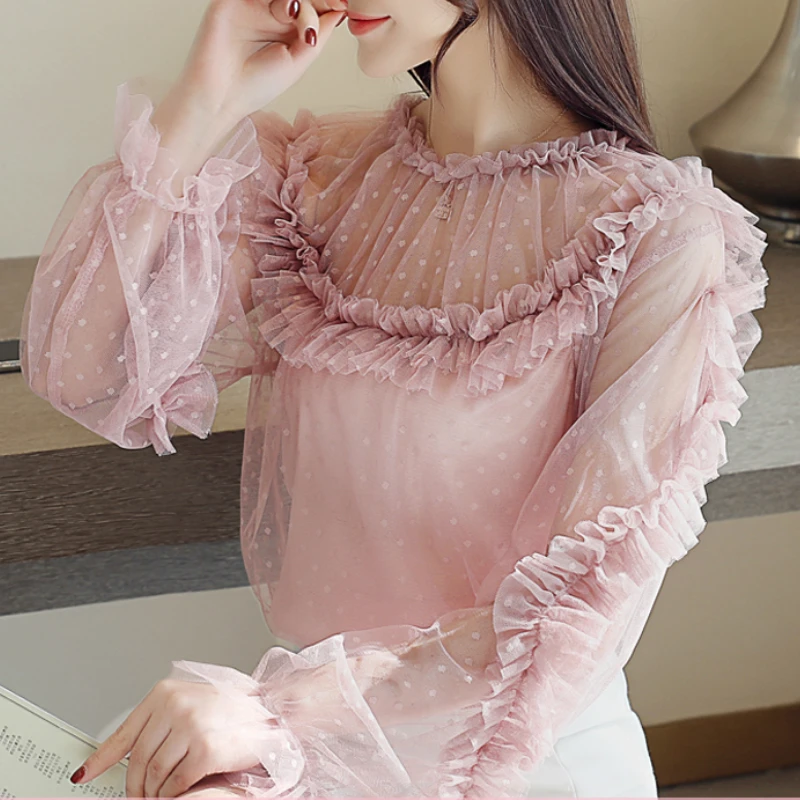 fashion women blouses pink sexy hollow lace blouse shirt blusas femininas elegante blouse long sleeve women shirts blusas A766
fashion women blouses pink sexy hollow lace blouse shirt blusas femininas elegante blouse long sleeve women shirts blusas A766