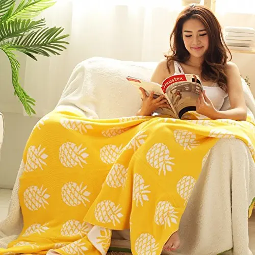 130cm*160cm Yellow Pineapple Knitted Blanket Kids Bed Blanket Adults Summer Blanket
130cm*160cm Yellow Pineapple Knitted Blanket Kids Bed Blanket Adults Summer Blanket