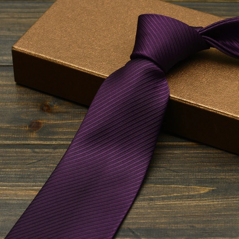 

High Quality Purple stripes Men's 8CM wide Tie Fashionable Shirt Accessories Business Banquet party Hand knotting Necktie